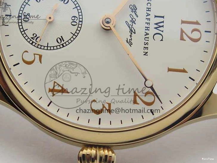 MIROTIME 0818 Effortless Portuguese Fa Jones IW544201 RG GSF 1:1 Best Edition White Dial On Leather Strap 7228